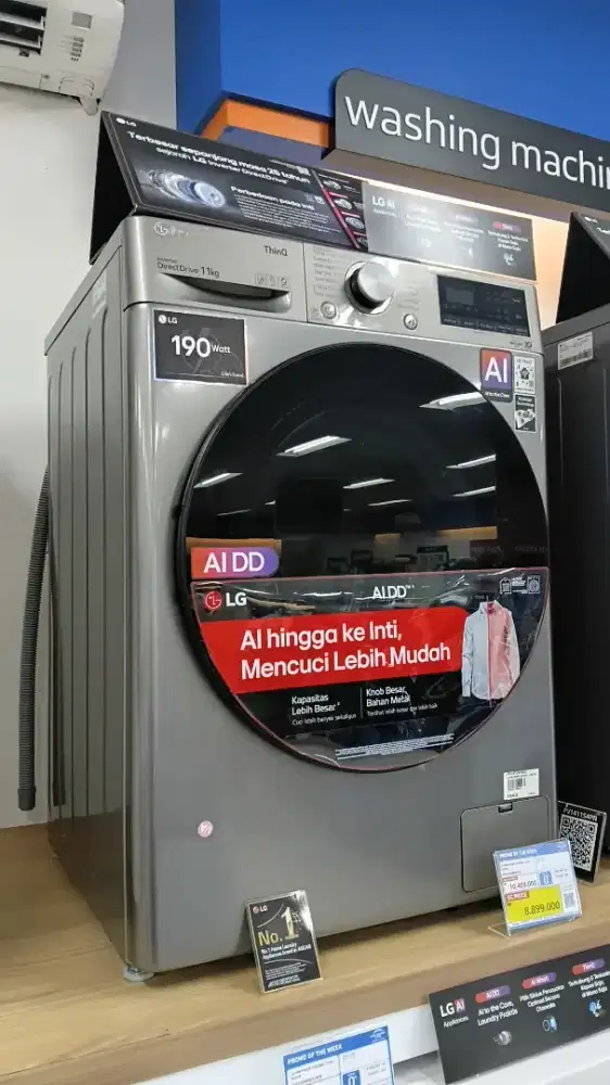CICILAN LG WASHING MACHINE LAODING 11KG SILVER