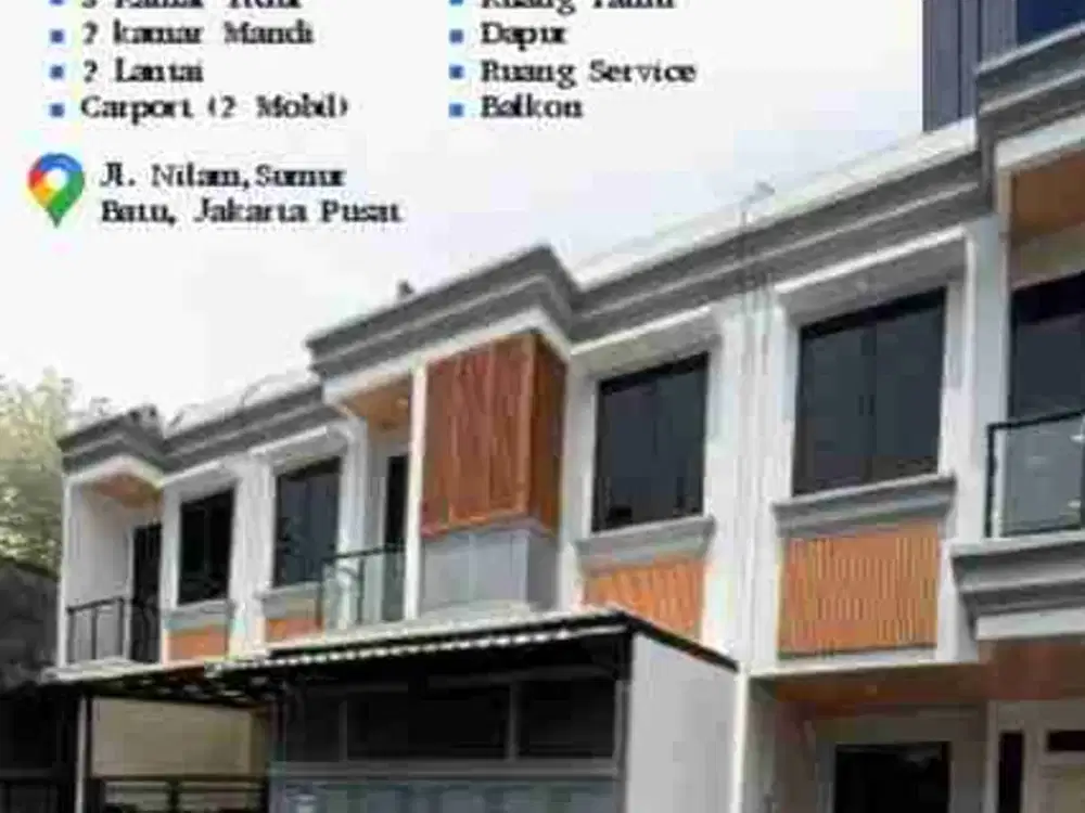 Cluster Modern Minimalis Strategis 2 Lantai Carport di Sumur Batu Jakarta Pusat
