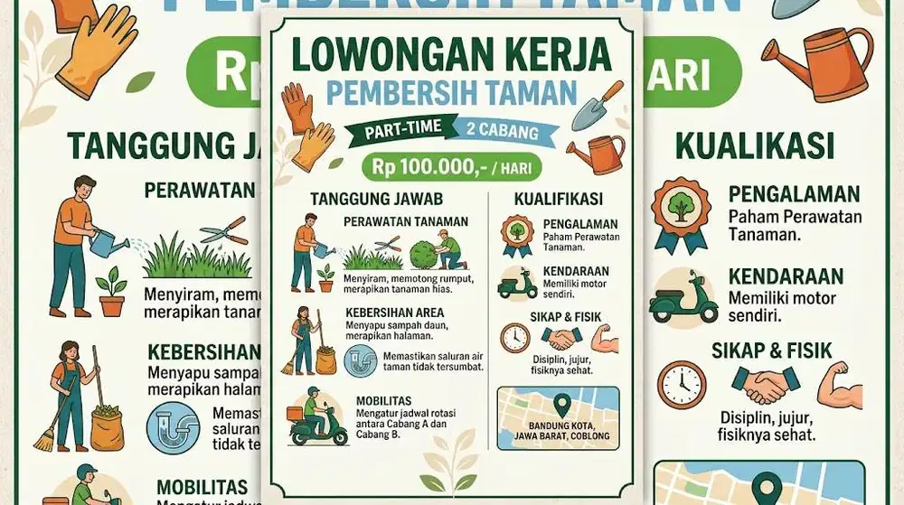 LOWONGAN KERJA - PEMBERSIH TAMAN