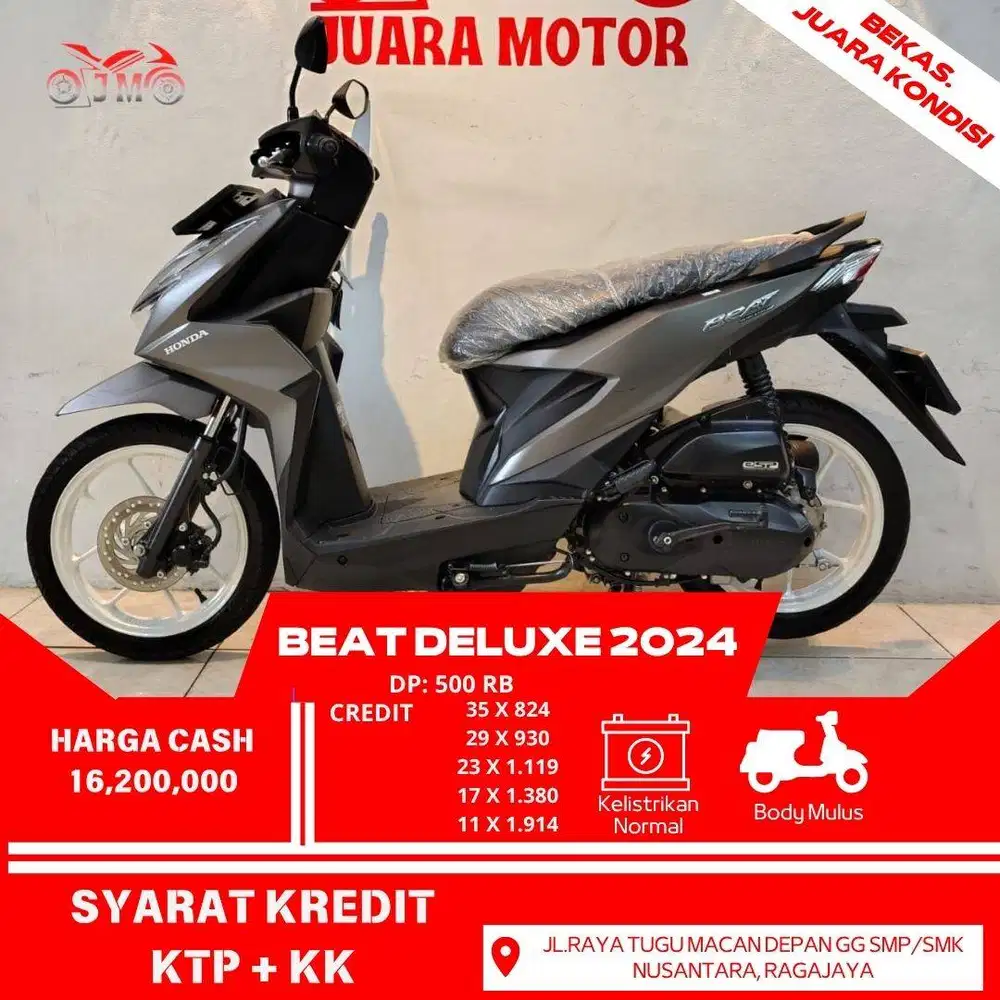 BEAT DELUXE 2024 PAJAK PANJANG UNIT SIAP PAKAI CREDIT DP MULAI 500 RB