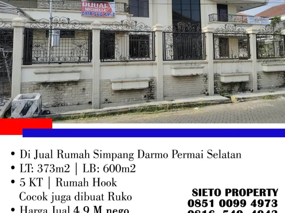 Dijual Cepat! Rumah Simpang Darmo Permai Selatan