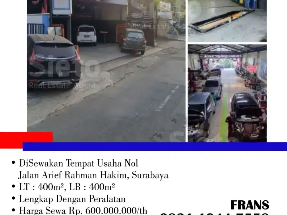 DiSewakan Tempat Usaha Nol Jalan Arief Rahman Hakim, di Kota Surabaya