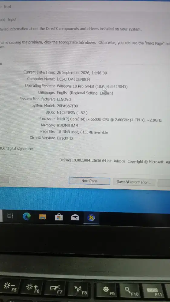 REDY LENOVO THINPAD T460S
PROSSESOR I7 GEN6
RAM 8GB
KEYBOARD