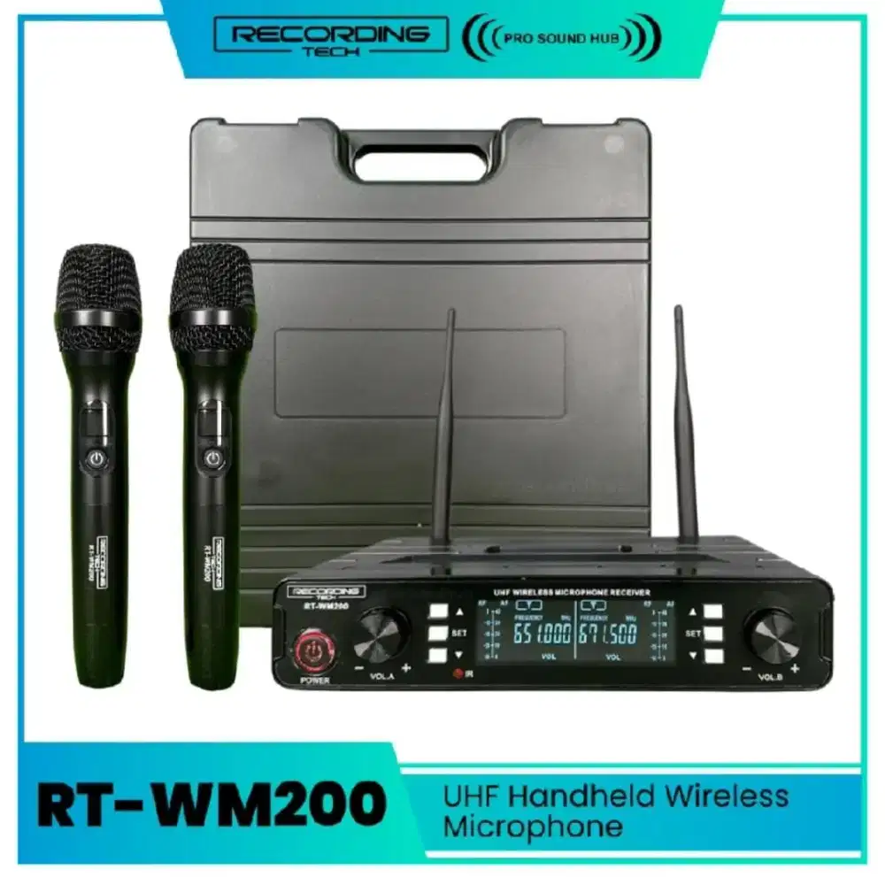 Cuci Gudang Mic Mik Microphone Wireless Recording Tech RT WM200