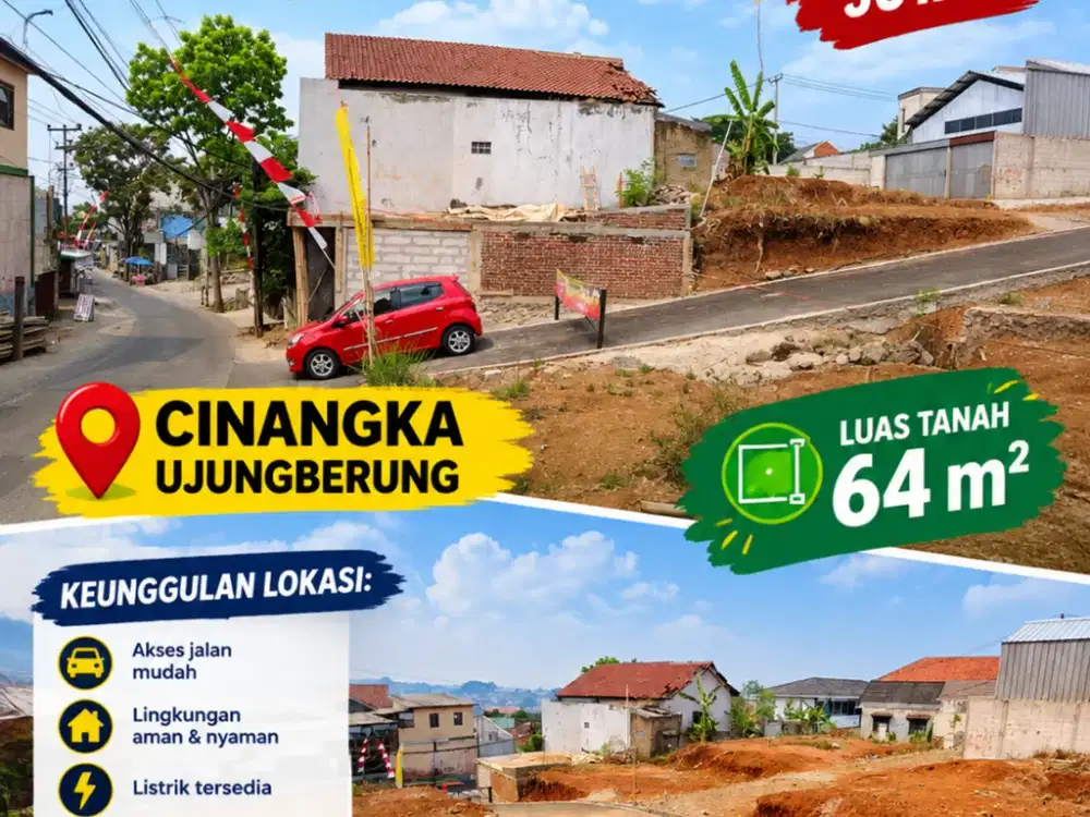 Kavling 64 m² Cuma 3,9 Juta/m² di Cinangka Ujungberung!
