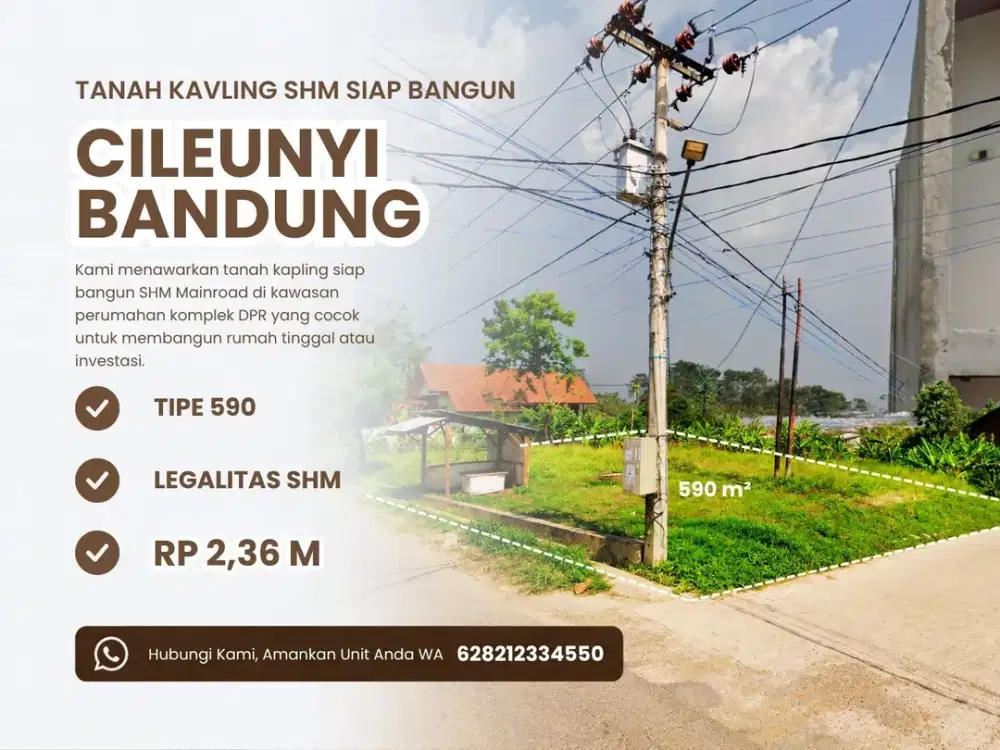 Kavling SHM Pecah Siap Bangun Cileunyi Bandung 8 Menit Ke IPDN Jatinangor