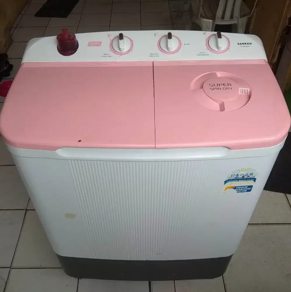 Mesin Cuci Sanken Dua Tabung 9KG Normal Mulus Joss Fungsi No Kendala