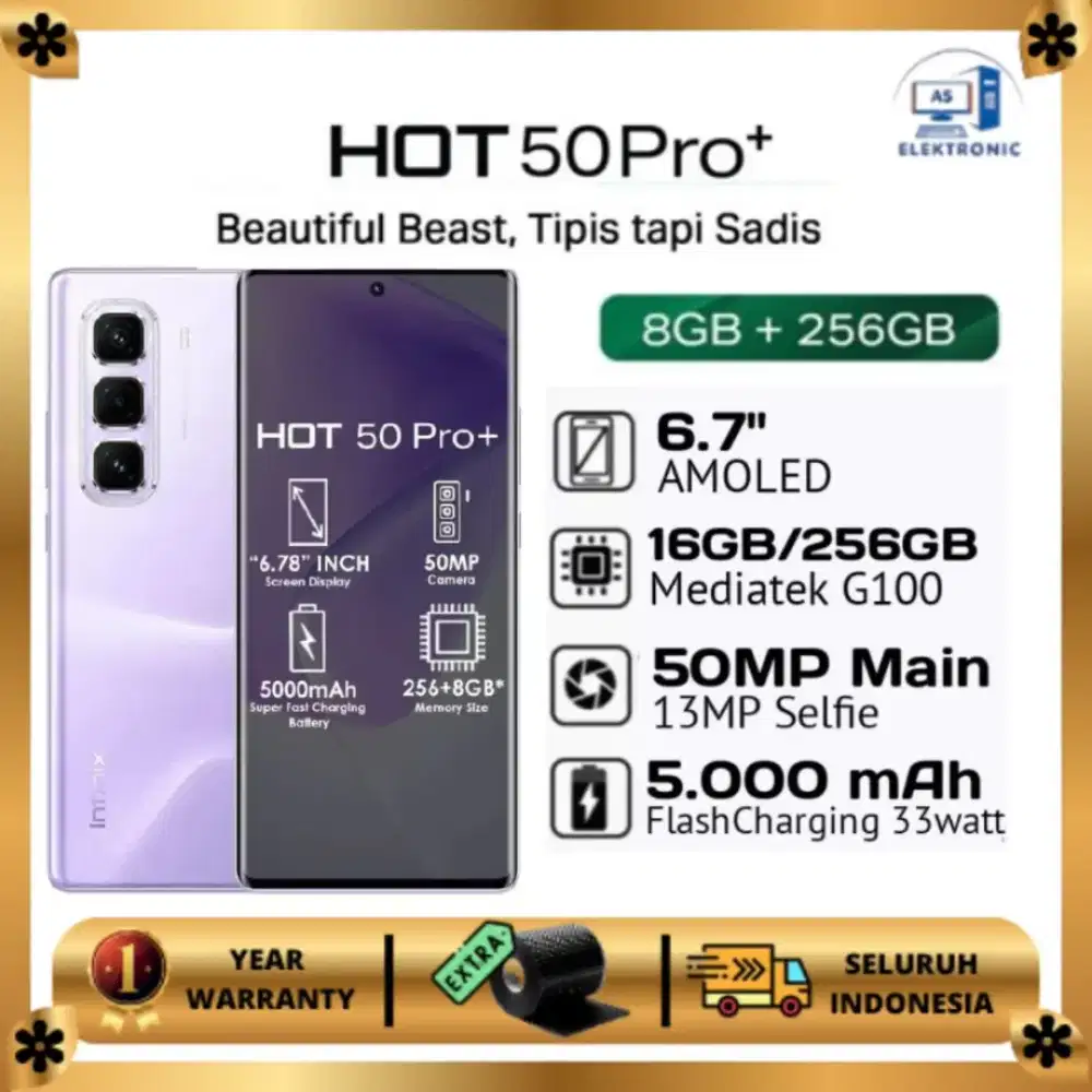 Infinix Hot 50 Pro+ 8/256GB 3D Curved Display - XOS 14.5