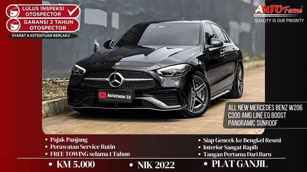 KM5RB Mercedes Benz W206 C300 AMG Line Eq Boost NIK 2022 Akhir Panoram