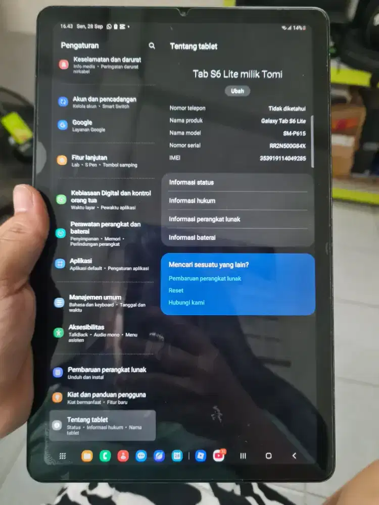 Samsung tab s6 lite 4/128 batangan