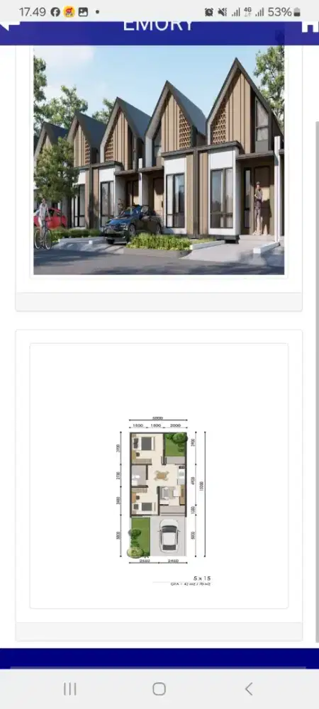 Dijual Rumah Cluster Emory tipe Viola Parkland Podomoro Karawang