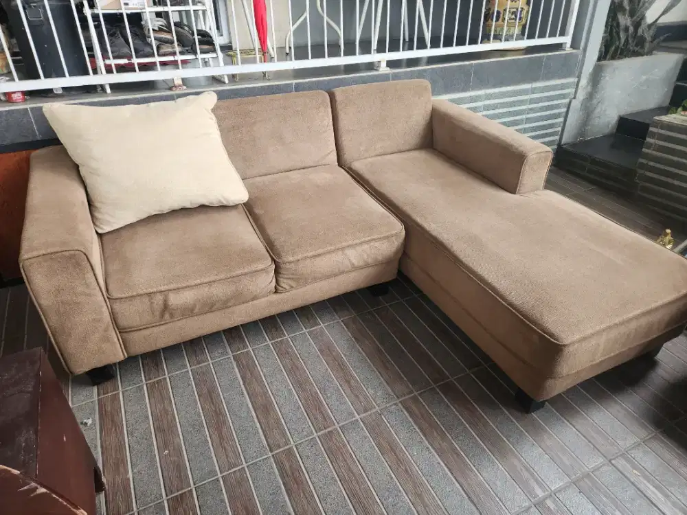 Sofa L shape no minus murah