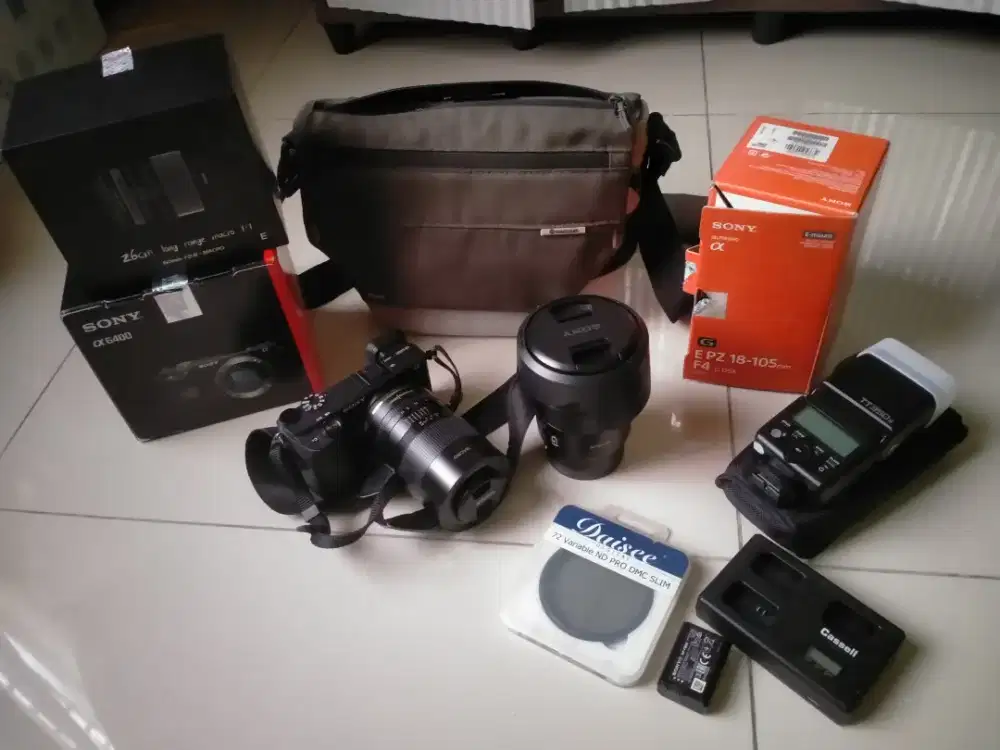 Sony a6400 APSC camera paket lengkap + lensa E PZ 18-105mm F4 G OSS