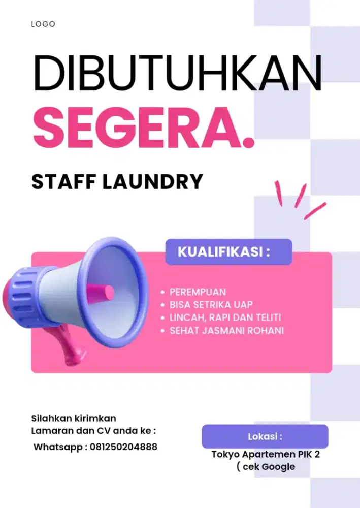 Lowongan staff laundry
