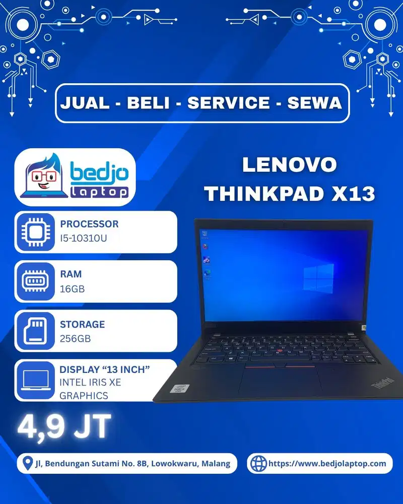 ThinkPad Premium, Lenovo ThinkPad X13 Touchscreen,  laptop untuk kerj