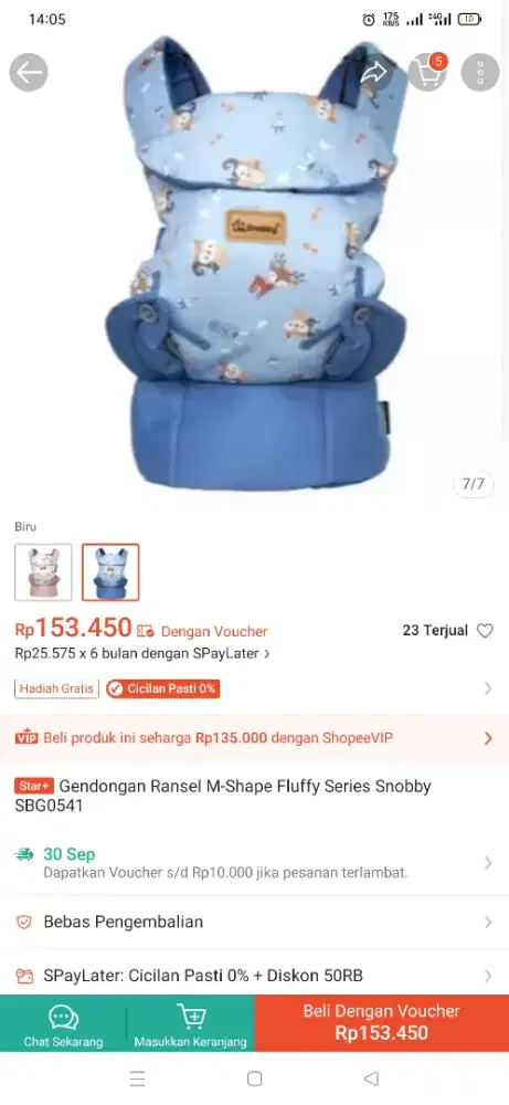 gendongan m shape snobby fluffy