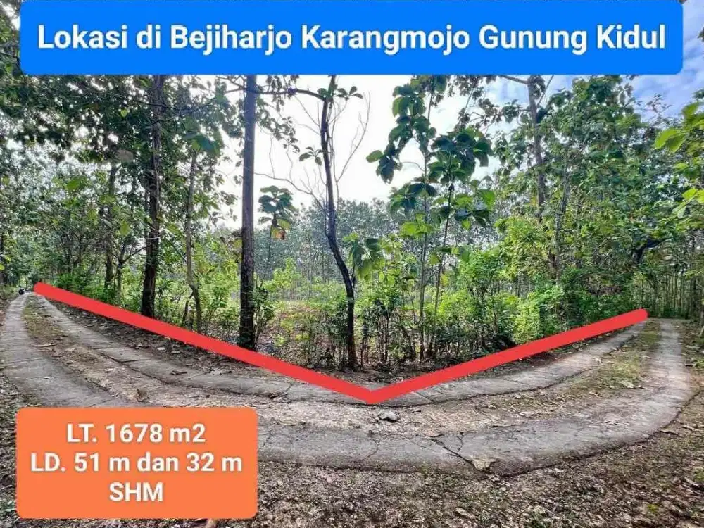Jual tanah murah subur shm di Wiladeg Karangmojo Gunungkidul Yogyakarta 100 ribuan permeter