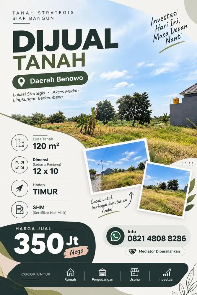DIJUAL Tanah di Daerah Benowo