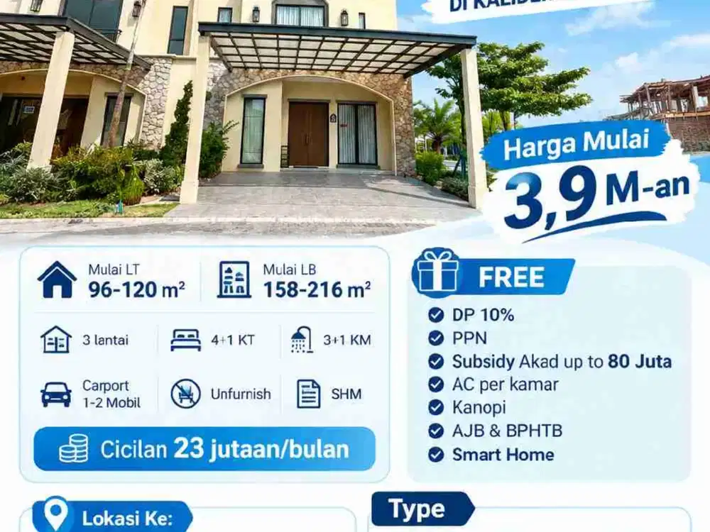 RUMAH BRANDNEW 3 LANTAI DI KALIDERES JAK BAR