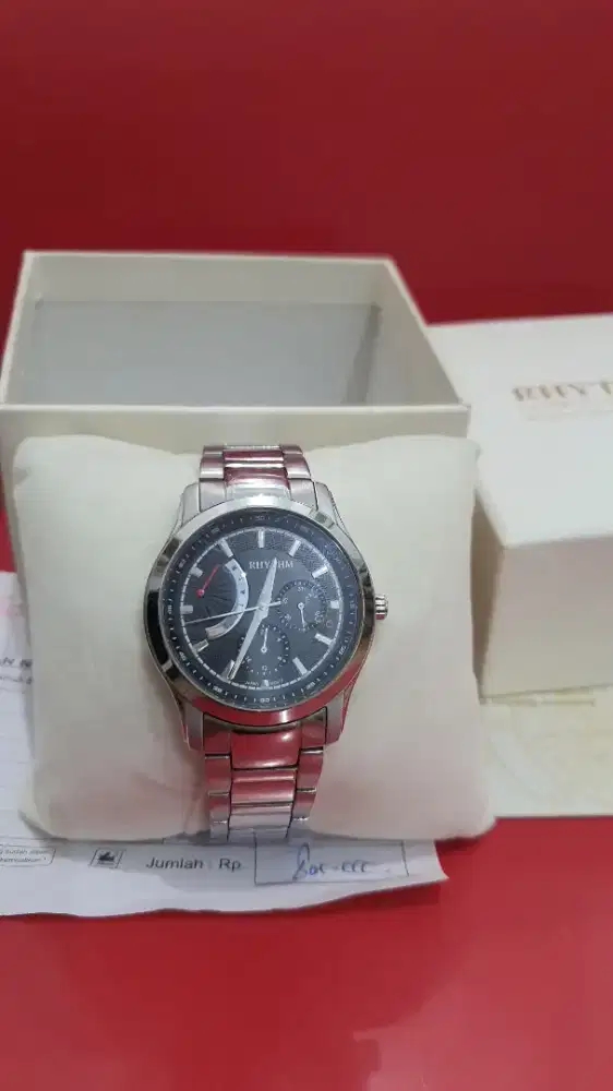 Jam Tangan RHYTHM M1301S02 Silver Original watch