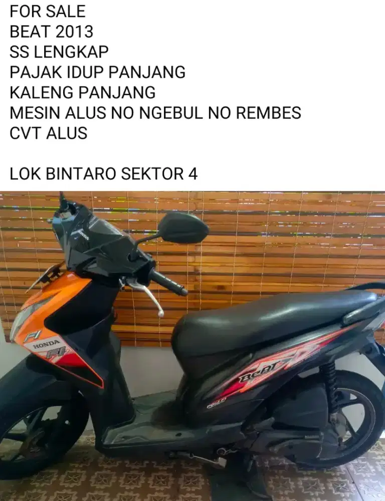Honda motor beat fi tahun 2013