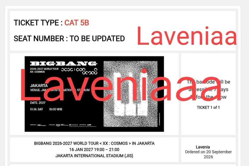 Ticket konser bigbang 5b DAY ONE