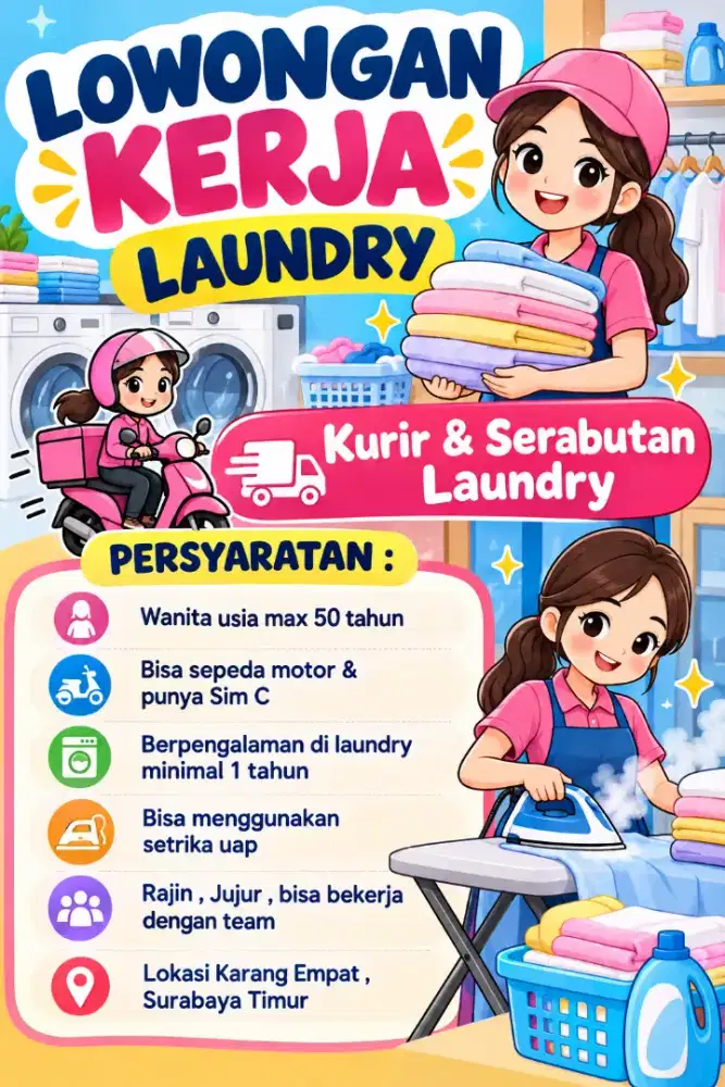 Lowongan Kurir & serabutan laundry