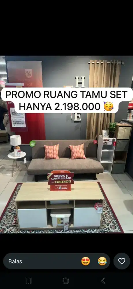 Promo ruang tamu set bisa cicilan pakai home kredit bunga 0%