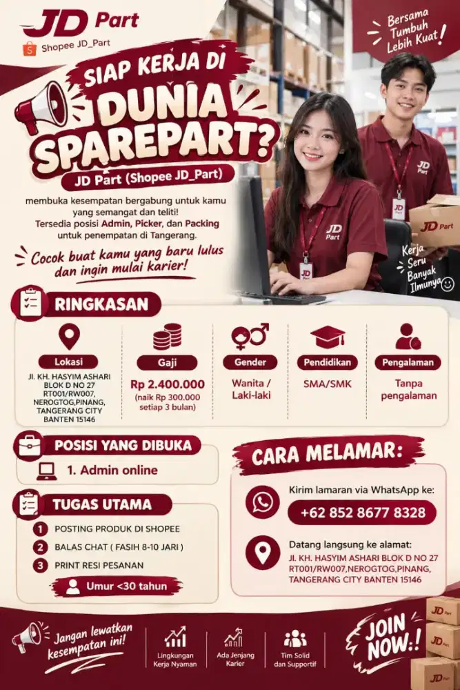 LOWONGAN PEKERJAAN ADMIN ONLINE