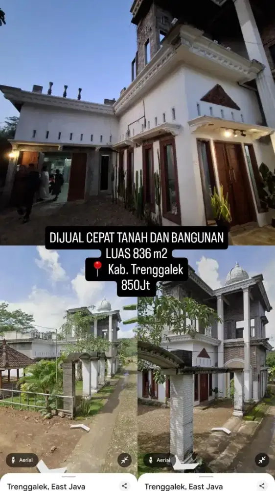 DIJUAL CEPAT TANAH DAN BANGUNAN LUAS 1.693 m2 TRENGGALEK