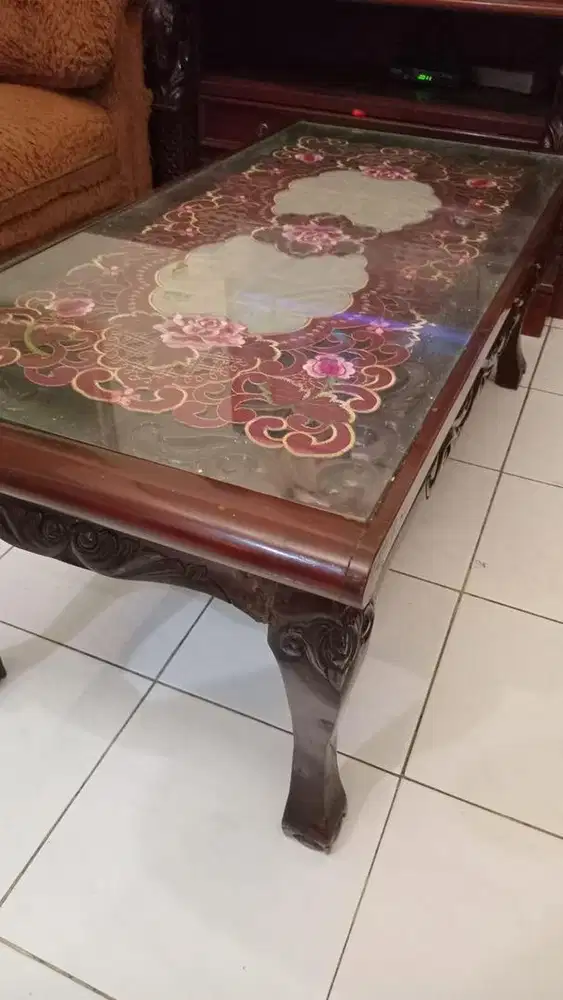 Meja tamu kursi jati antik