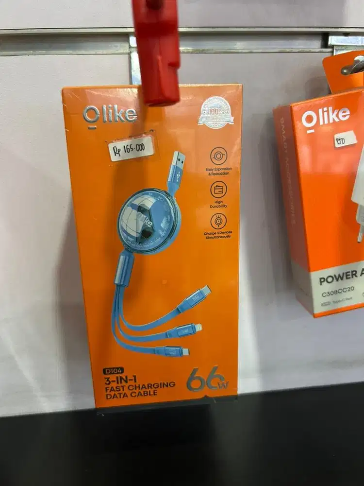 OLIKE 3 IN 1 CHARGER CABLE 66W BLUE D104 (msi)
