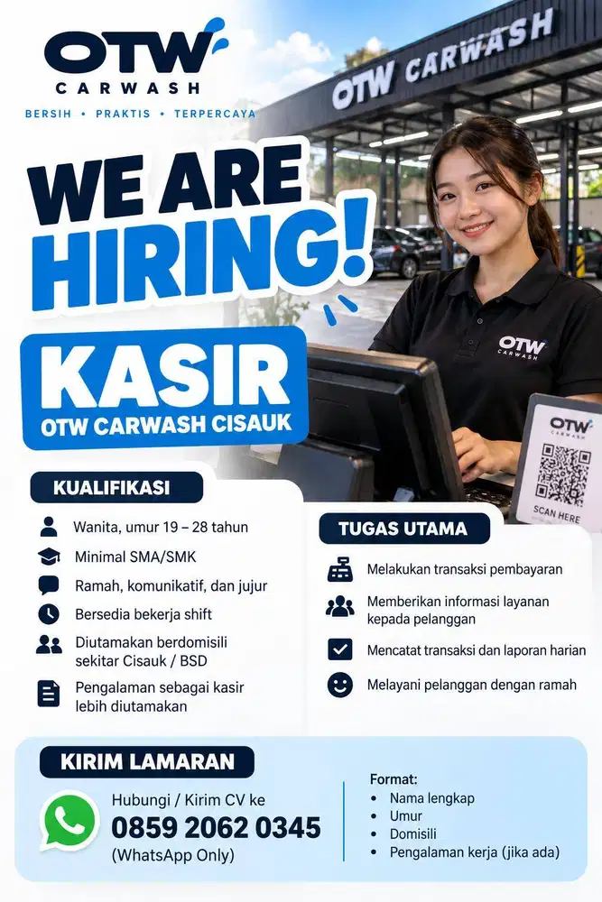 Lowongan Kasir - OTW Carwash Cisauk