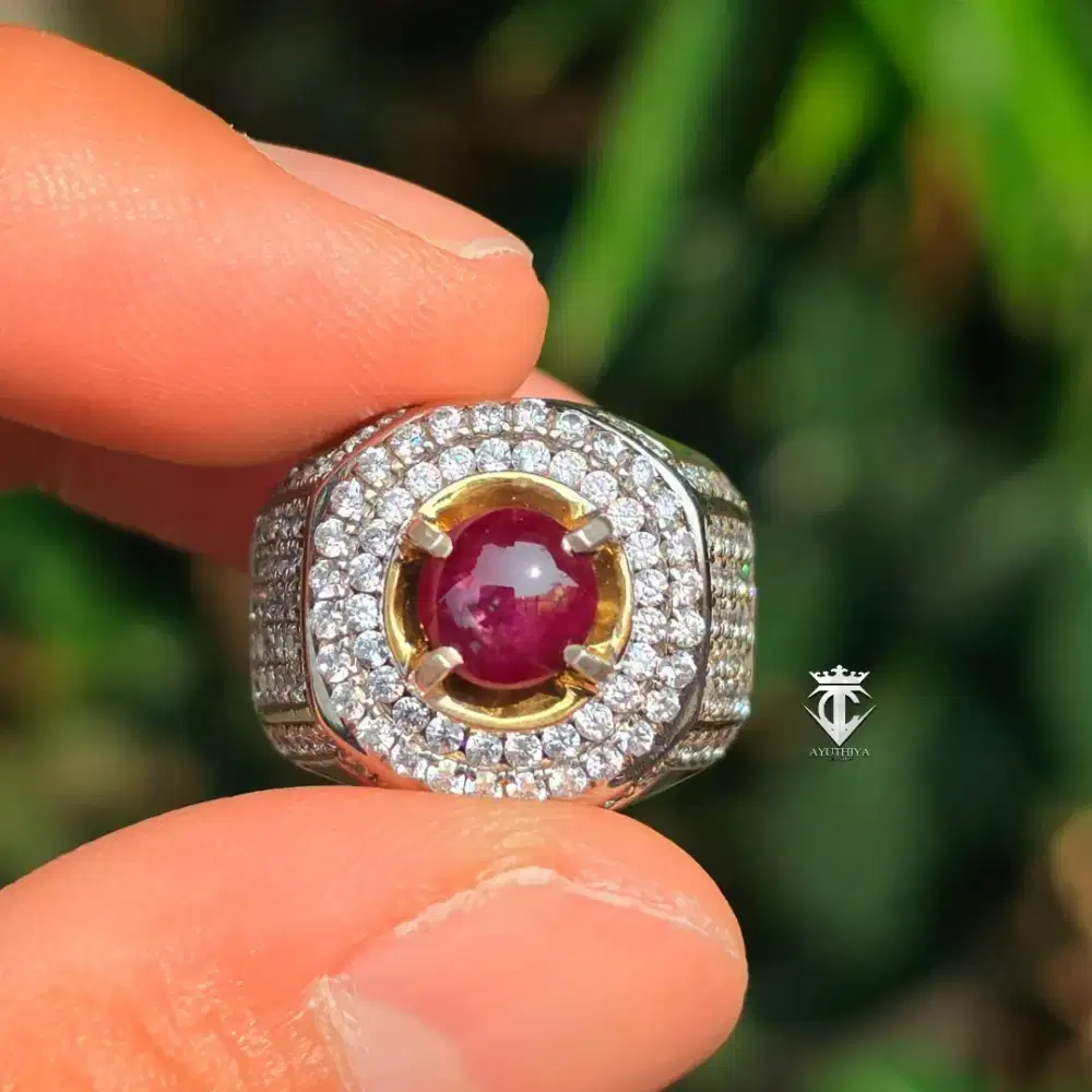 Batu Permata Natural Star Ruby Tanzania 2.35 Ct No Heat CGL Memo