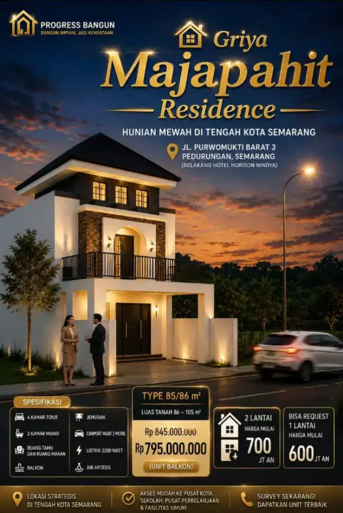 Rumah baru 2 lantai di purwomukti pedurungan