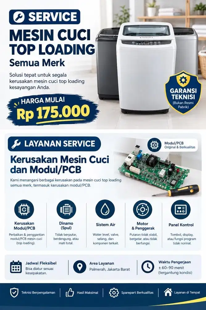 Service Mesin Cuci Top Loading