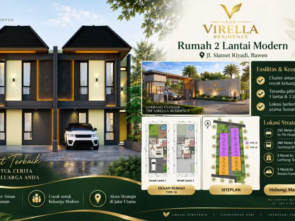 Dijual Rumah SHM Semarang 2 Lantai 700 Jutaan Depan RS At-Tin Bawen