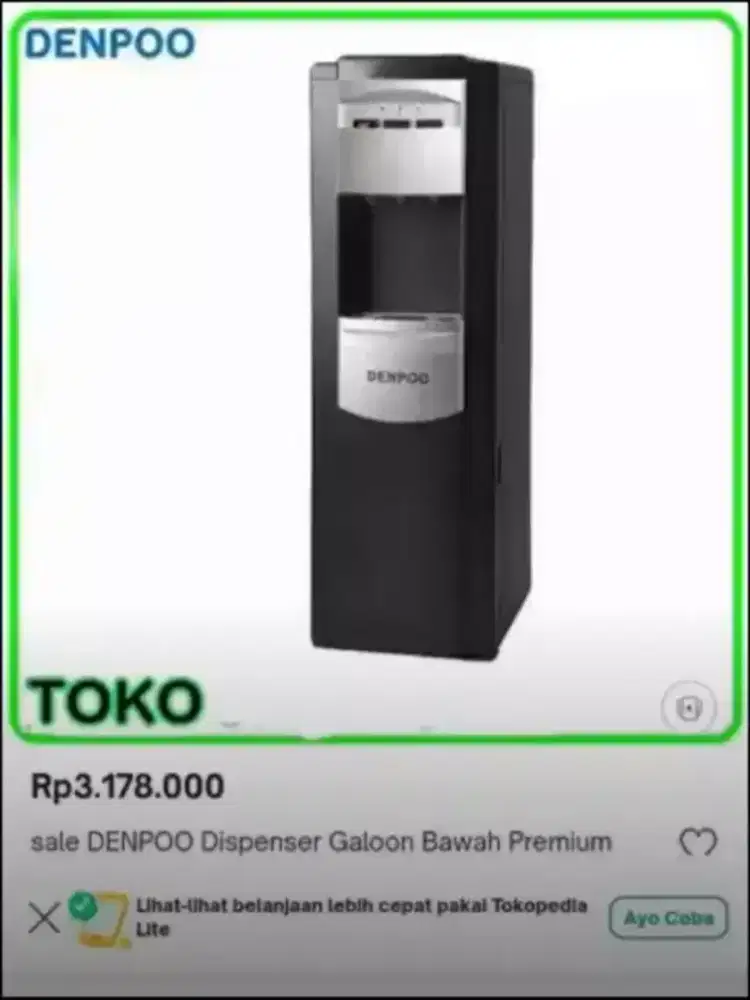Nego Denpoo Dispenser Galon Bawah Air Panas Dingin