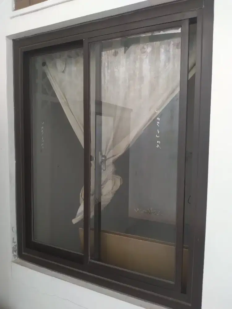 Jendela geser aluminium T120cm L120cm harga tertera trmsk pemasangan