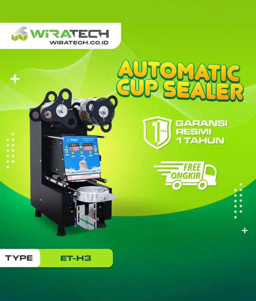 Nego Automatic Cup Sealer Digital Otomatis Hitam