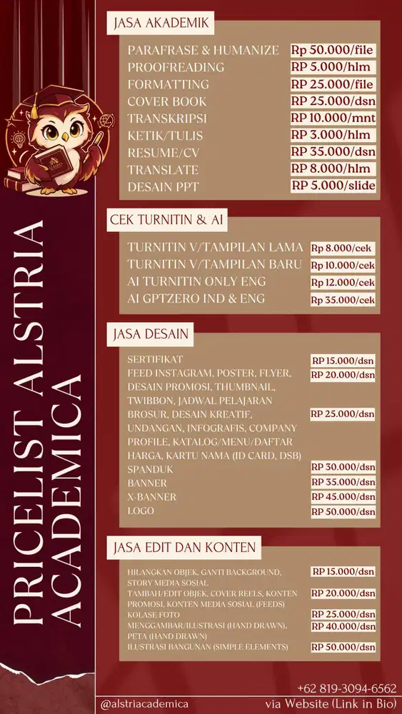 Jasa akademik, dokumen, desain,dan editing.
