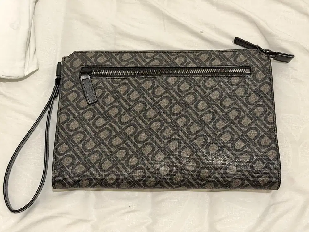 Pedro Faux Leather Clutch Coklat