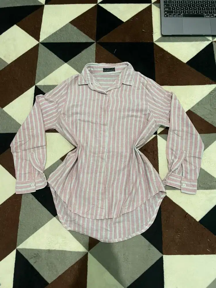Kemeja Flannel Pink Oversize