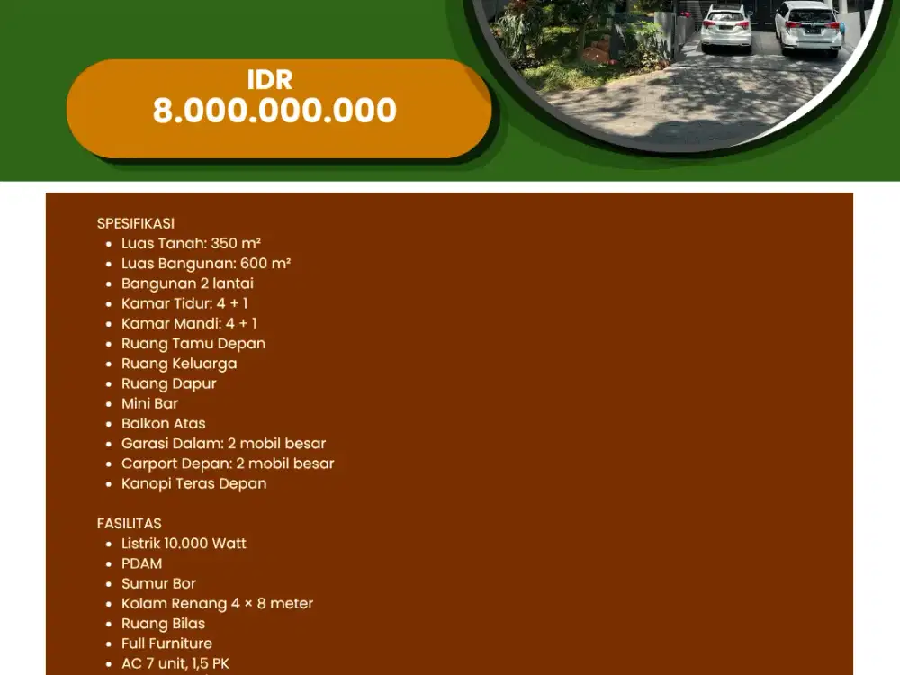 For Sale/Dijual Rumah Riverside Alegro Malang Jawa Timur