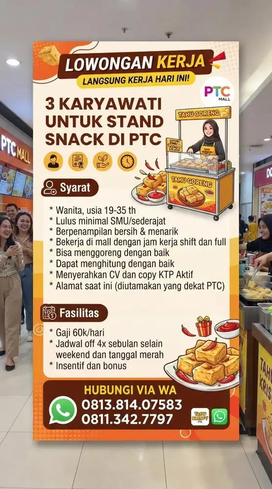 Penjaga Stand Snack di Mall PTC