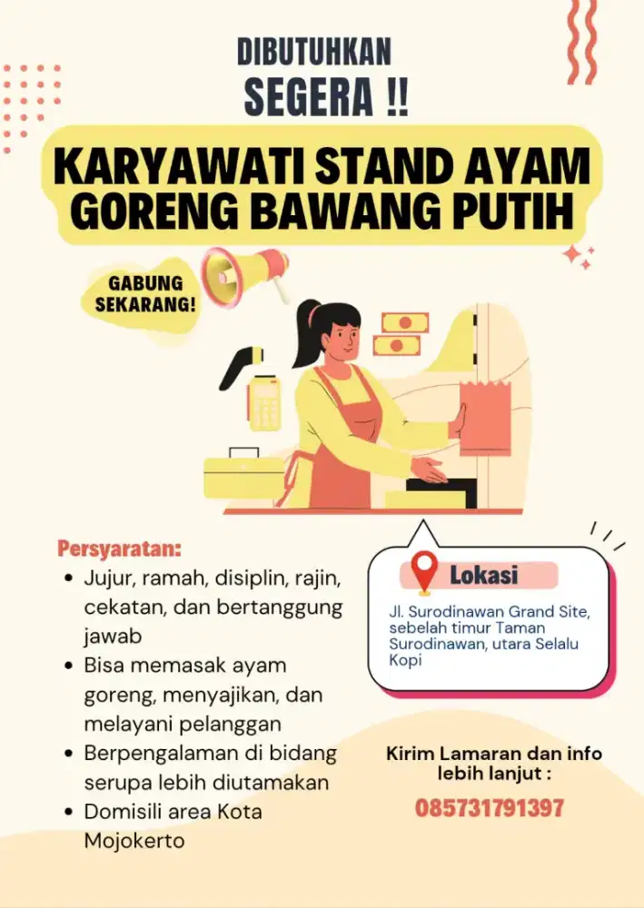 Karyawati Jaga Stand Goreng Ayam