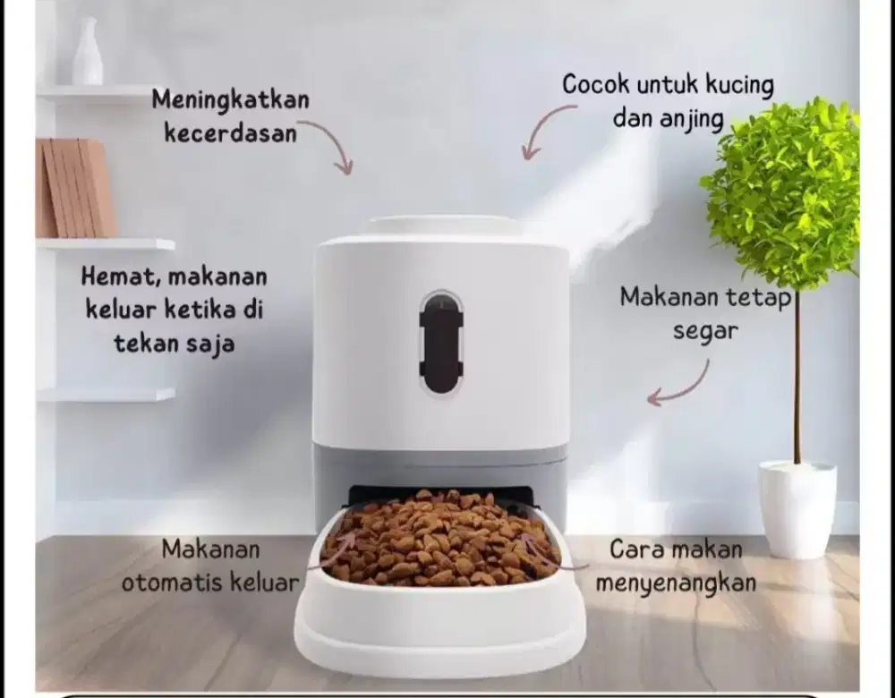 Dispenser makan / pet feeder kucing dan anjing