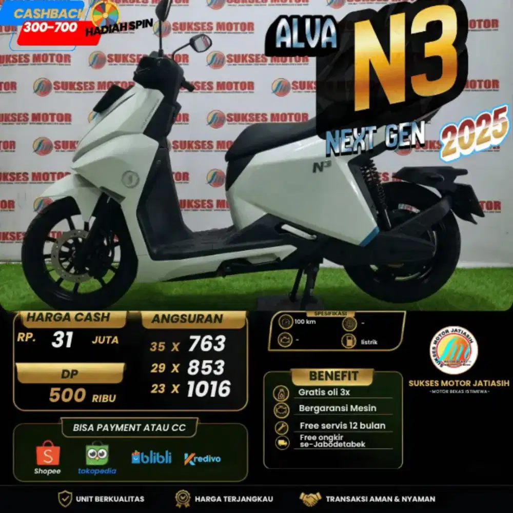 MOLIS ALVA N3 2025 DP termurah syarat cukup KTP & kkbisa juga payment