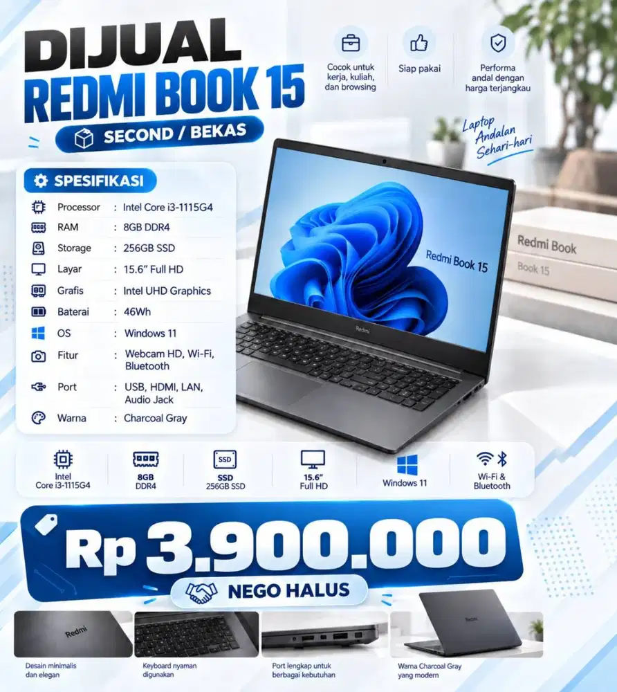 Redmi Book 15 Kondisi Istimewa Windows 11
