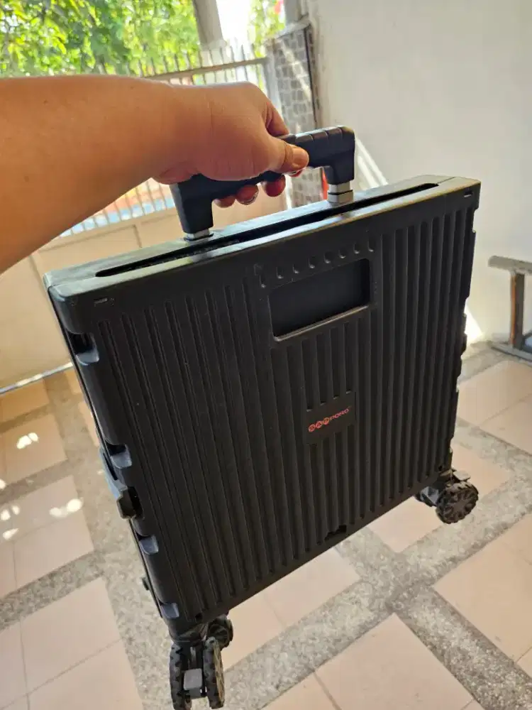 Troli Box Portabel Lipat Abu-Abu